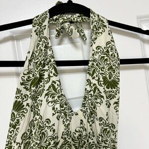 Cupshe Green and White Maxi Dress